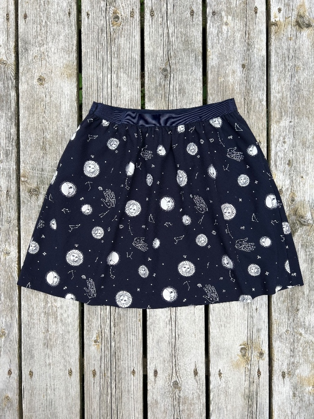 Twik ⎸ Sun & Moon Graphic A-line Skirt